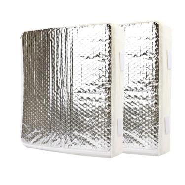 Imagem de RVINGPRO 2 pacotes de isoladores de claraboia para trailers, isolamentos de ventilação para trailers de 14" x 14" para ventilação dentro do trailer de trailer, com bolsa de armazenamento