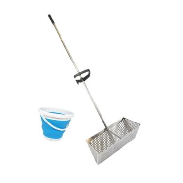 Imagem de Nishiyuenyi Ancinho para Filtragem de Areia Ancinho de Mão Ancinho Coletor de Areia Ancinho de Areia de Praia Ancinho de Mão Leve com Cabo Longo de aço Ferramenta