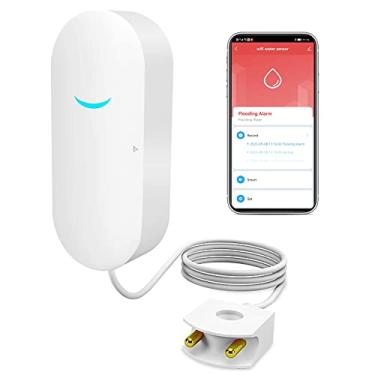 Imagem de Gaoducash Detector de Vazamento de Sensor de Água Wifi: Detector de Vazamento de Água Inteligente, Sensor de Vazamento de Água Inteligente Tuya, Sensor de Nível de Água Sem Fio com (, Branco)