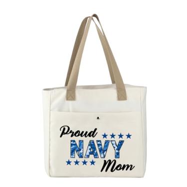 Imagem de MBMSO Bolsa de praia Proud Navy Mom Presentes de mãe marinha para mulheres presentes de mãe militar presente de marinheiro marinho presente de implantação para mãe, Bolsa Navy Mom, Large, Sacola