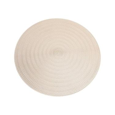 Imagem de Bothyi Tapete redondo tecido para sala de jantar, presente de inauguração, lavável, resistente ao calor, tapete trançado, para casa, Dourado