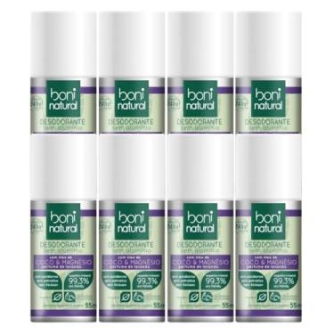 Imagem de Kit 8 Desodorante Boni Natural Roll-On Natural Coco E Magnésio Vegano Lavanda 24Hrs Proteção 55ml