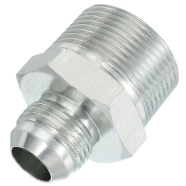 Imagem de PATIKIL Conectores de mamilo redutores hexagonais Adaptador de tubo 1-1/40.6 cm macho 37° Flare JIC x 1-1/10.2 cm macho NPT, adaptador de bocal redutor de encaixe de tubulação Encaixe hidráulico de