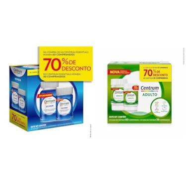 Imagem de Kit Centrum Homem, Multivitamínico Adulto, Leve 90 Comprimidos e Pague 60 + Centrum Adulto, Multivitamínico Diário, 90 Comprimidos