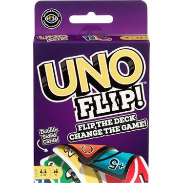 Imagem de UNO Flip, Jogo de Cartas com Baralho de Dois Lados e Caixa Resistente, Para Crianças, Adultos & Noite de Jogos, Mattel