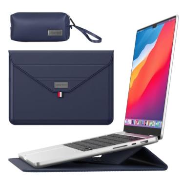 Imagem de Capa para laptop de 13 polegadas com suporte ajustável, resistente para MacBook Pro de 13 polegadas e MacBook Air, XPS 13 e outros notebooks de 13-14 polegadas (Azul-2)
