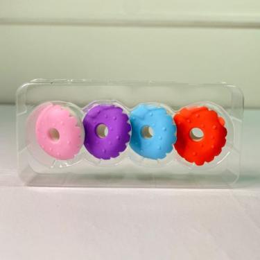 Imagem de Borracha escolar em formato de biscoitos 4 peças papelaria divertida -