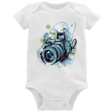 Imagem de Body Bebê Câmera Fotográfica - Foca na Moda, Branco, M