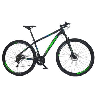 Imagem de Bicicleta Aro 29 Rino Everest 21v Cambios e Pedivela Shimano Cubo Roletado (Preto/Verde/Azul, 17)