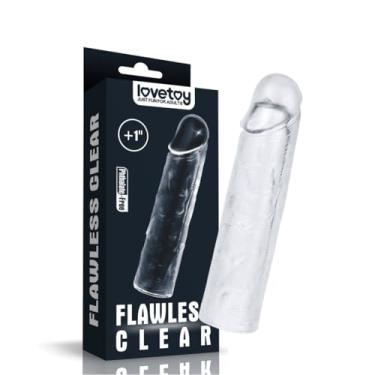 Imagem de Capa Peniana Transparente Extensora Jelly 16cm x 3,5cm Cyberskin Firme 13cm Penetrável Texturizada