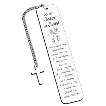 Imagem de Presentes de irmã em Cristo para mulheres - Presentes de irmã secreta para mulheres To My Sister in Christ Marcador de livro para presentes religiosos cristãos, presentes católicos para mulheres,