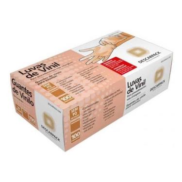 Imagem de Luva Vinil Sem Pó Descarpack Descartável Cx Com 100 Unidades original 