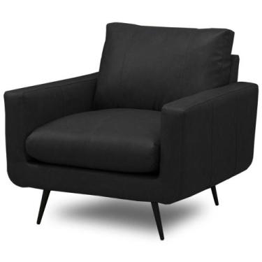 Imagem de Poltrona Decorativa Para Sala Living Industrial 88cm Dijon L06 Couro P