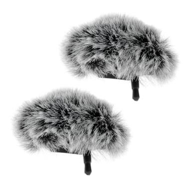 Imagem de Be In Your Mind 2 peças Peludo Lavalier Microfone Capa de Espuma Compatível com DJI Mic 2 Transmissores Compatível com OSMO Pocket 3 Cinza