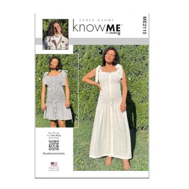 Imagem de Know Me ME2115Y5 Misses' Smocked Dress Sewing Pattern Packet by Lydia Naomi, Design Code ME2115, Tamanhos 18-20-22-24-26
