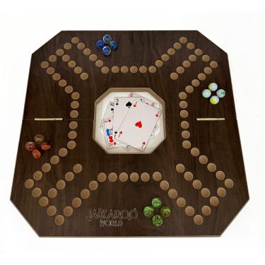 Imagem de Jogo de Tabuleiro Jackaroo Marble Chase 2-4 jogadores Walnut Wood