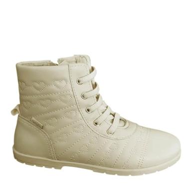 Imagem de Bota Infantil Menina Pampili Corações Bordados Nude Tamanho:20