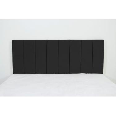 Imagem de Cabeceira Estofada Queen No Tamanho 160x60cm Cor Preta - Modelo Vertic