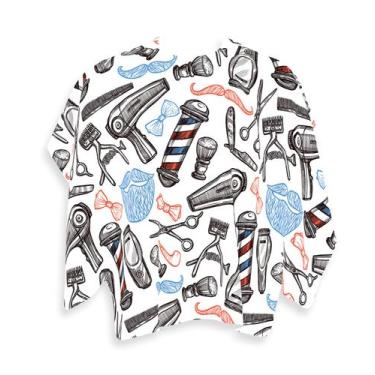 Imagem de Capa Barbeiro Estampa Conjunto Barbearia Cetim 156x146cm - PRESENTE-BR