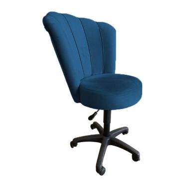 Imagem de Cadeira Giratória Mocho para Escritório Tecido Veludo Várias Cores - E