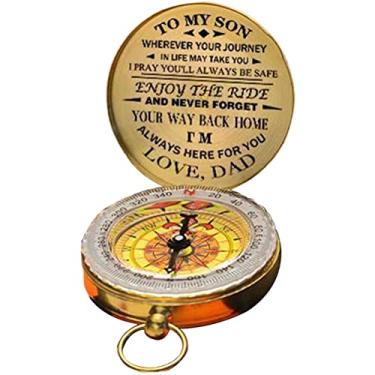 Imagem de Bússola Luminosa, Bússola de Relógio de Bolso Nostálgicos Retro Com Capa de Flip Bússola de Navegação Ao Ar Livre, Bússola para o Filho, Caminhando de Sobrevivência de Orientação