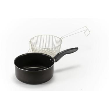 Imagem de Panela Fritadeira 20 Antiaderente Preto com Cesto Telado 2 em 1 - Marc