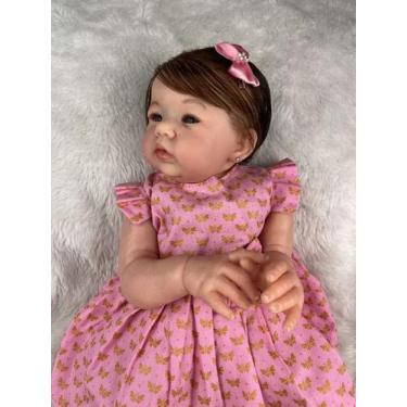 Imagem de Bebe reborn original menina realista pode dar banho - Mundo Azul e Ros