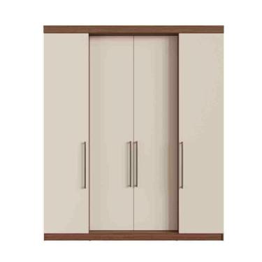 Imagem de Roupeiro 4 Portas Solteiro Édez Ateneo, Off White/Nogueira - Herval