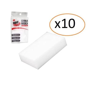 Imagem de Kit 10 Esponja Mágica Bucha Melanina Max Clean Parede Vidro