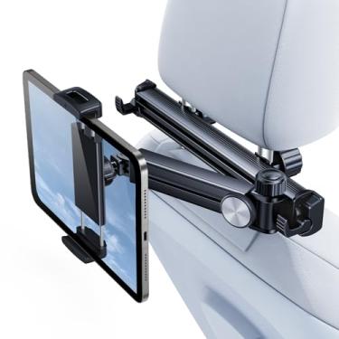 Imagem de QATSBASF Suporte para tablet para encosto de cabeça para carro, braço extensível, suporte ajustável para tablet 2025 para assento traseiro, itens essenciais de viagem para crianças, iPad Pro, Air,