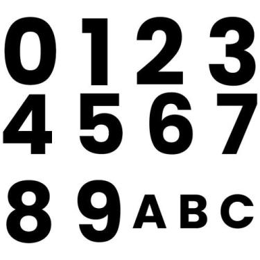 Imagem de Kit com 5 Números Residenciais 12cm Placa ACM Preto Brilhante, Resiste