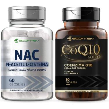 Imagem de Kit Coenzima Q10 Gold 200Mg + Nac 600mg 120Cáps - Ecomev