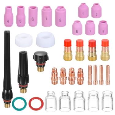 Imagem de HARFINGTON Kit de tocha Tig de 68 peças para WP-17, WP-18, WP-26 com tocha de soldagem TIG, conector de suporte de eletrodo de tungstênio, bocal de cerâmica para equipamentos relacionados à soldagem