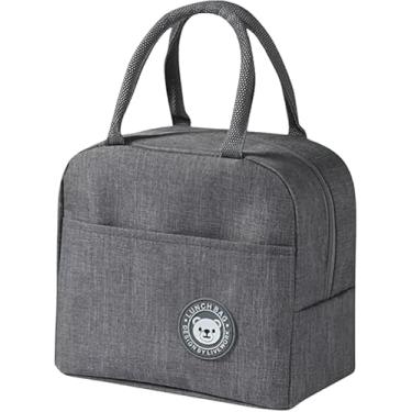 Imagem de Bolsa Térmica Marmiteira Lancheira 4L Compacta para Marmita Bebida Academia Praia Trabalho Viagem Camping Prova de Vazamentos Masculina Feminina Refeição Fria ou Quente (Cinza)