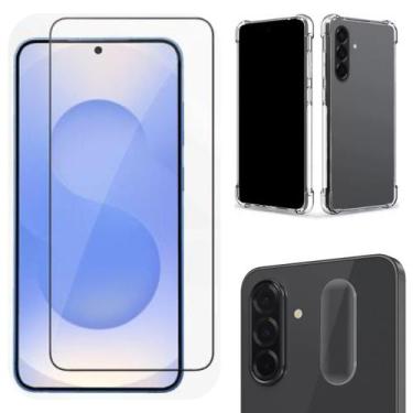 Imagem de Kit Película 3D Vidro Para Galaxy A26  Lente Metal Prata  Capa Capinha