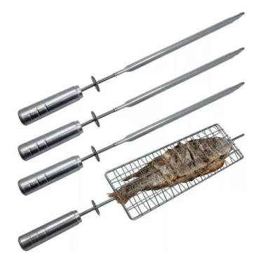 Imagem de Kit Espetos 1 Grelha 3 Espada Para Grill Giratório - infinity grill