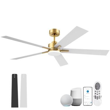 Imagem de Livory Ventilador De Teto Inteligente Grande De 72" Com Luzes Remotas, Motor Cc Silencioso, Controle Via Wi-Fi, Alexa, Aplicativo Google, Ventiladores De Teto Modernos Para Ambientes Internos E Exte
