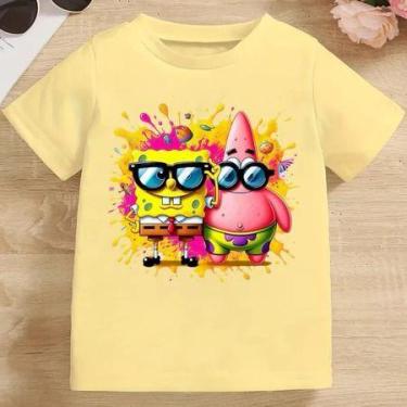 Imagem de Camiseta Infantil Unissex Estampa Personagem Bob Esponja - loja dinka,