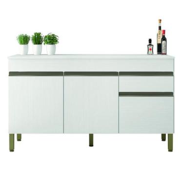 Imagem de Balcão Gabinete de Cozinha 3 Portas 1 Gaveta com Tampo 1,50m Line Kit'