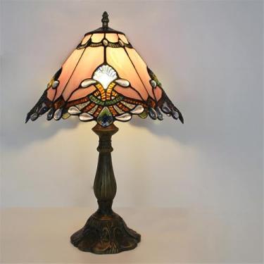 Imagem de Lâmpada de mesa vintage americana LED Luxo Criatividade Sala de estar Estudo Quarto Lâmpada de cabeceira Villa Hotel Cor Vidro Mesa Luz (Estilo 3)