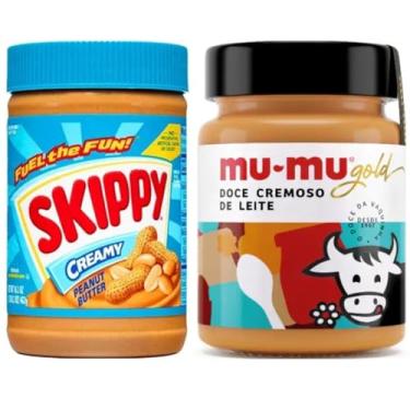 Imagem de Combo Manteiga Amendoim Americana Skippy Cremosa 462g + Doce de Leite MU-MU GOLD 440g