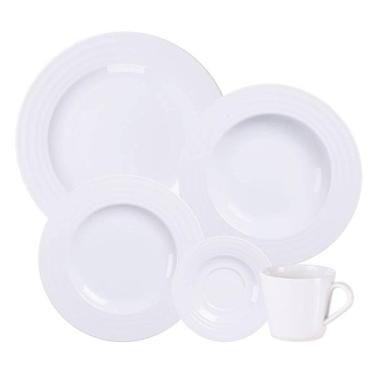 Imagem de Aparelho de Jantar Porcelana Branca Tramontina Vibrare 20 Peças Pratos Xícaras Pires