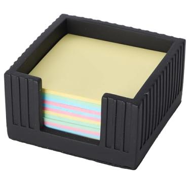 Imagem de Aotea Crafts Suporte de notas adesivas de concreto moderno para mesa – 9 x 9 cm Estético Post it – Suporte de bloco de notas autoadesivo minimalista canelado – Dispensador de notas adesivas de cimento