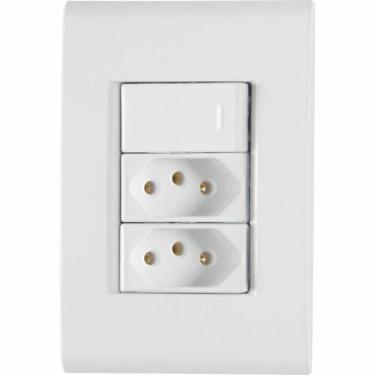 Imagem de Conjunto 1 Interruptor Simples + 2 Tomadas 2P+T 10A Liz Tramontina