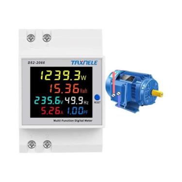 Imagem de Medidor de Energia Elétrica Trilho DIN 100A - 110V/220V/380V - Monitor