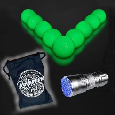 Imagem de Bolas de golfe flutuantes que brilham no escuro | 9 bolas, lanterna UV, bolsa | Bolas de golfe brilhantes de qualidade de alcance de direção |Bolas de golfe divertidas que brilham no escuro | Bolas de golfe brilhantes | Bolas de golfe noturnas | Ótimos presentes de golfe (preto)