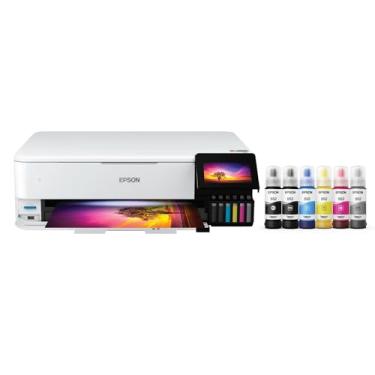 Imagem de Epson Impressora Supertank Photo ET-8550 sem fio de formato amplo multifuncional com scanner, copiadora, Ethernet e tela sensível ao toque colorida de 4,3 polegadas