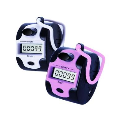 Imagem de Pacote com 2 contadores manuais de contador de cliques digitais, contadores de pontos, palmeira mecânica, passo, portátil, visor eletrônico de 5 dígitos, contador de cliques, contagem de números para