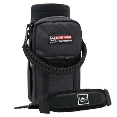 Imagem de Suporte de garrafa de água isolado de neoprene da NATURE PIONEOR com alça de ombro para garrafas de água esportivas de 118 ml, bolsa de transporte para acampamento, caminhada, pesca e viagem, Black-1, 40OZ