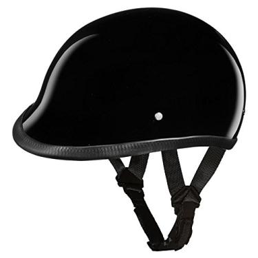 Imagem de Capacetes Daytona para motocicleta meio capacete Hawk - Preto de alto brilho 100% aprovado pelo DOT